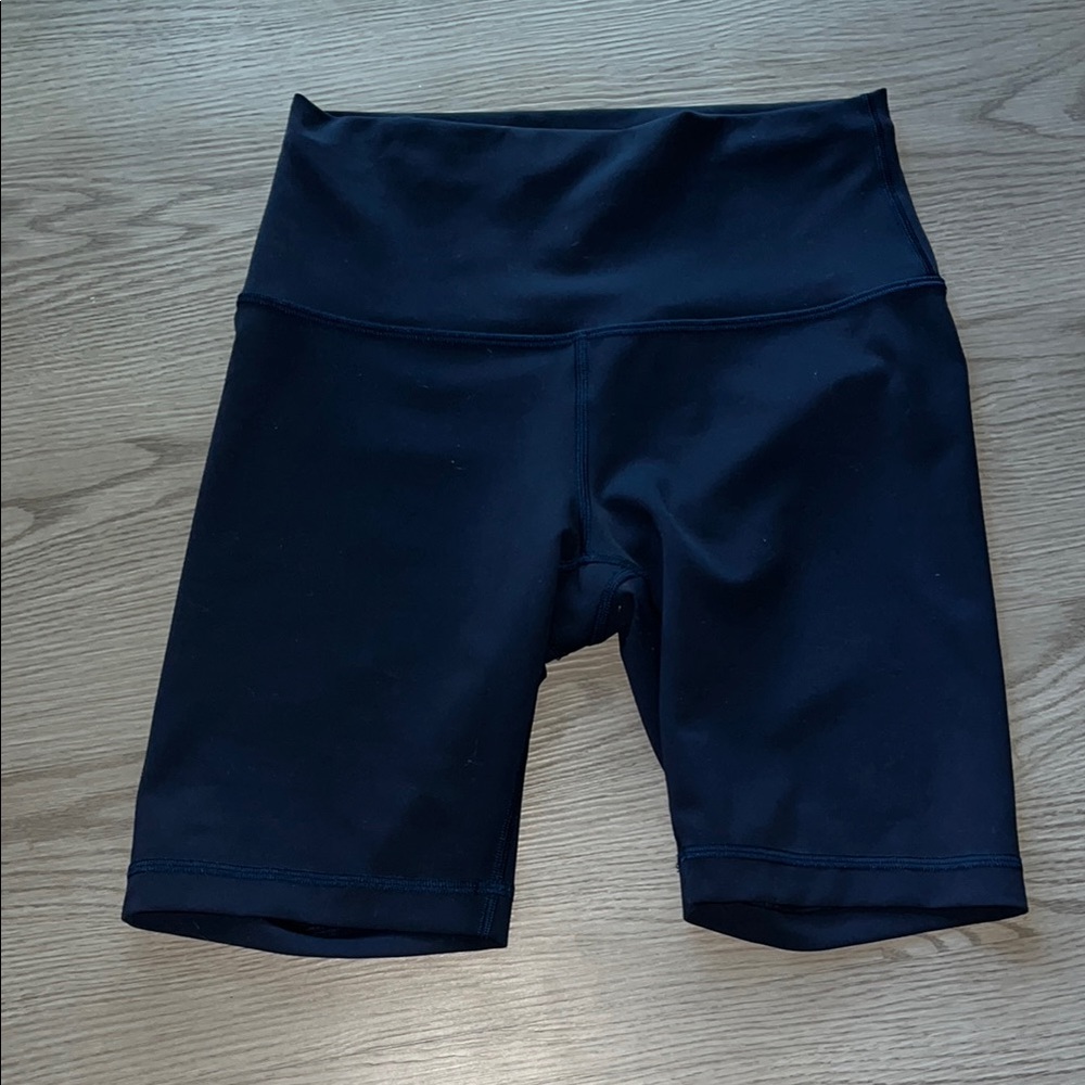 Women's Navy High-Waisted Wonder Train Biker Shorts